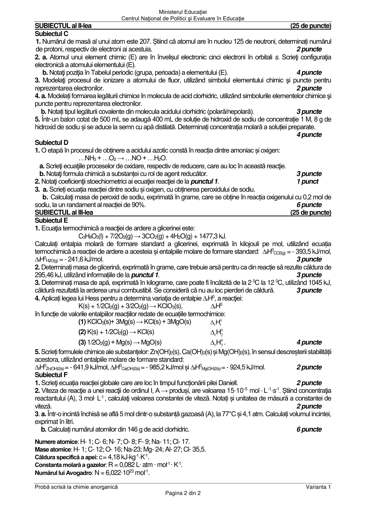 Pagina din subiect cu figura sau tabelul itemului