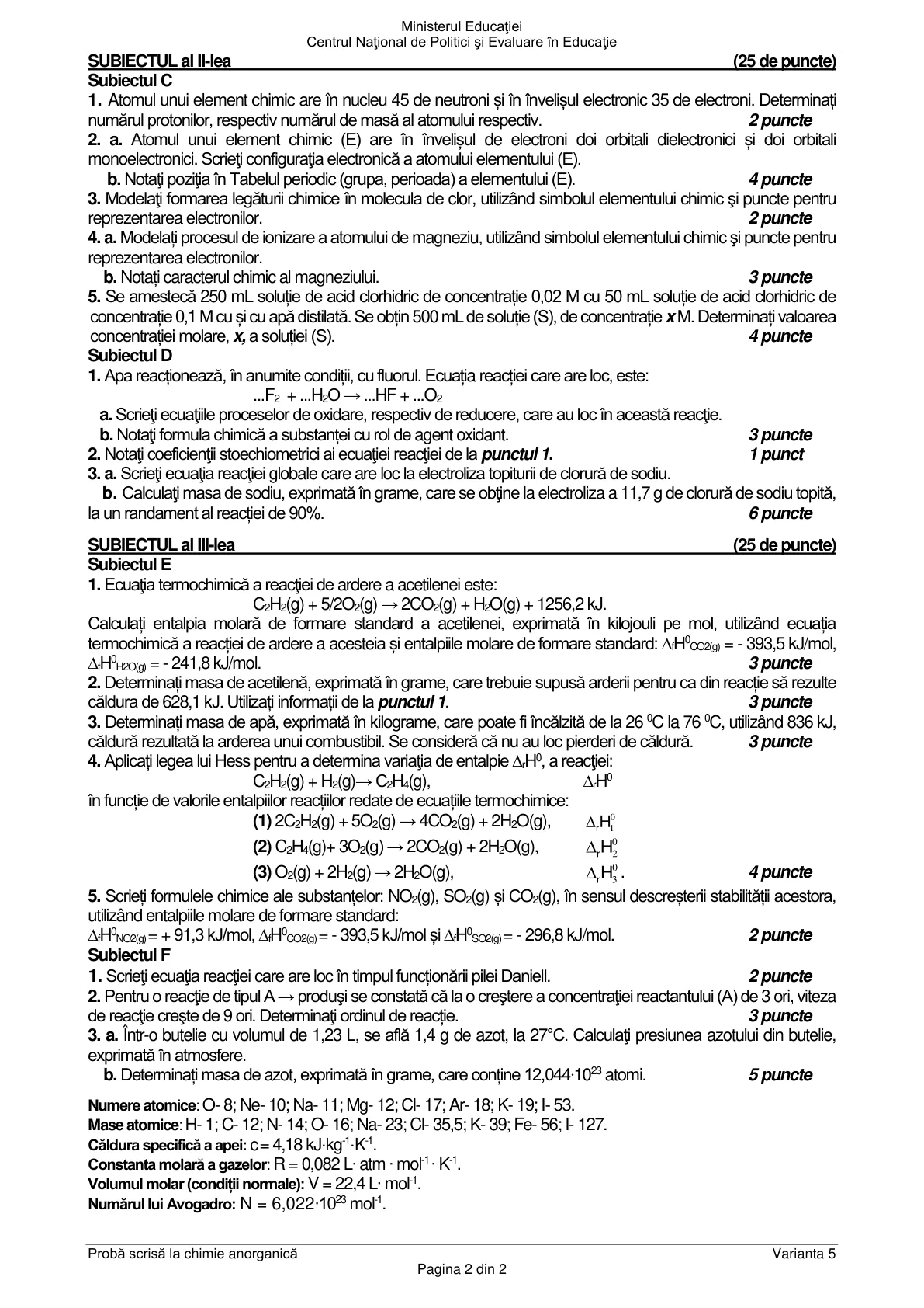 Pagina din subiect cu figura sau tabelul itemului