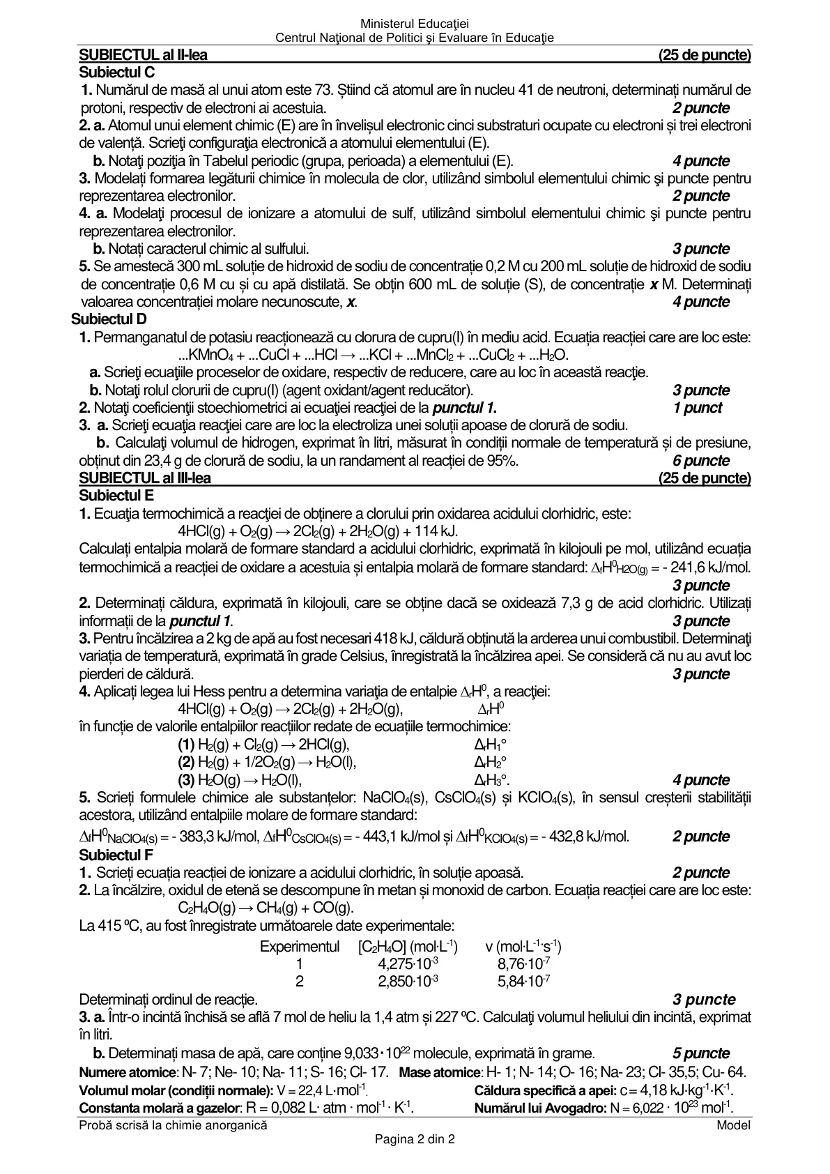 Pagina din subiect cu figura sau tabelul itemului