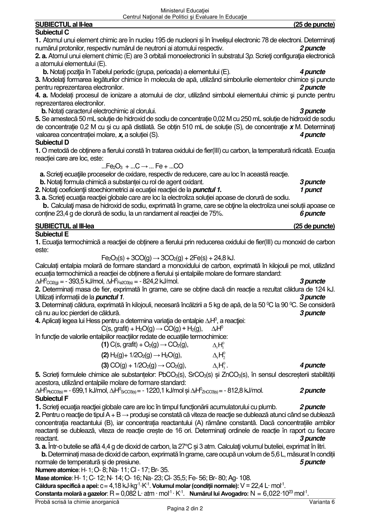 Pagina din subiect cu figura sau tabelul itemului