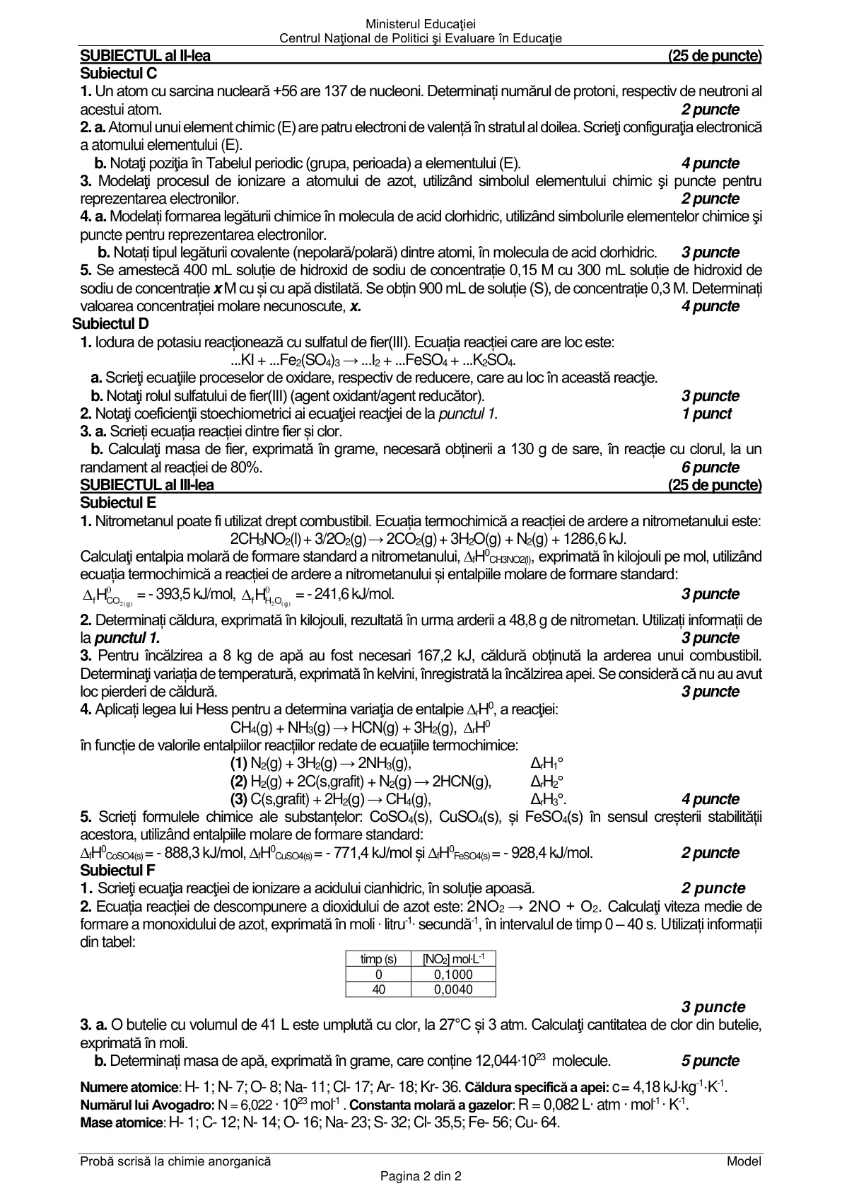 Pagina din subiect cu figura sau tabelul itemului