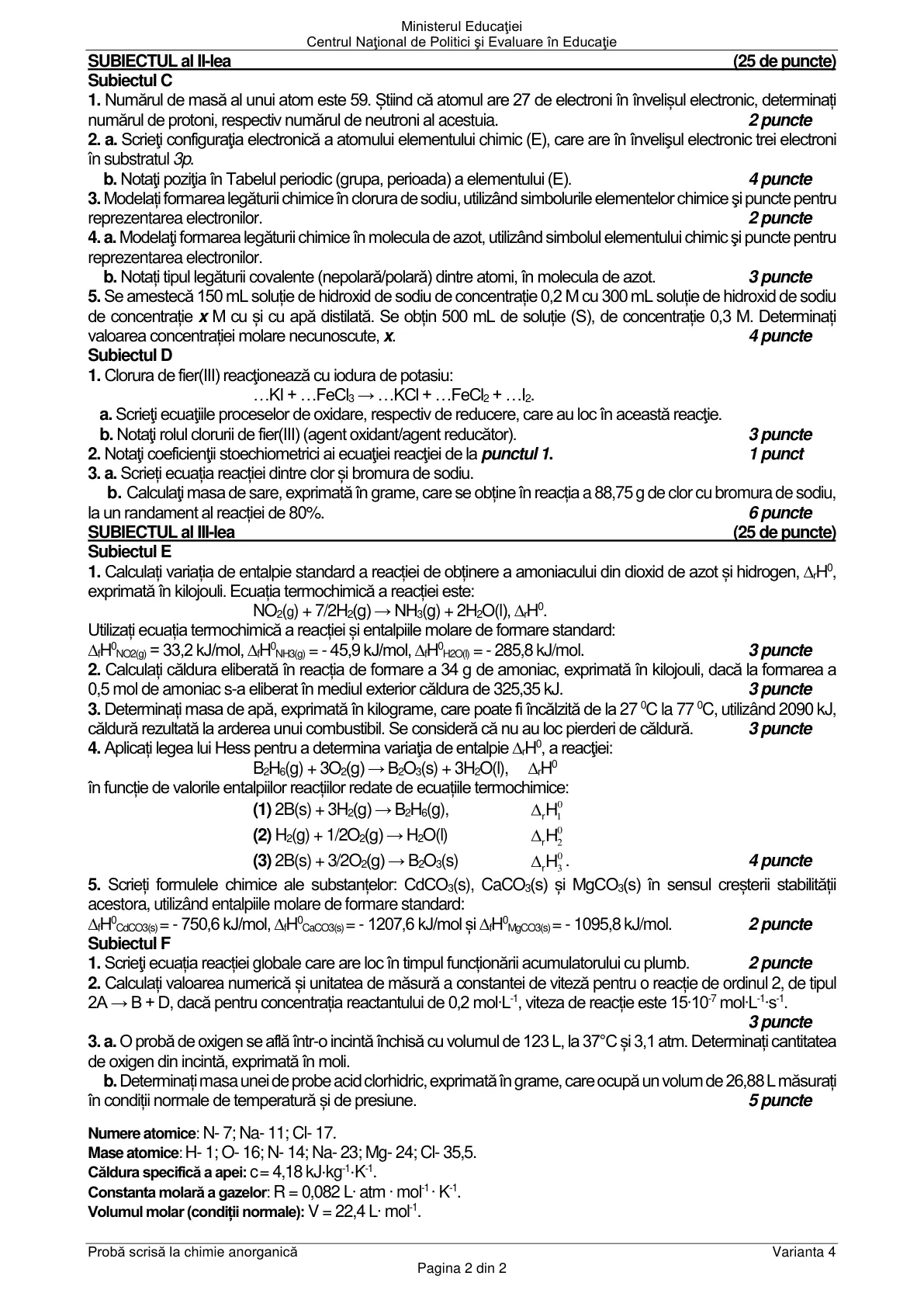 Pagina din subiect cu figura sau tabelul itemului