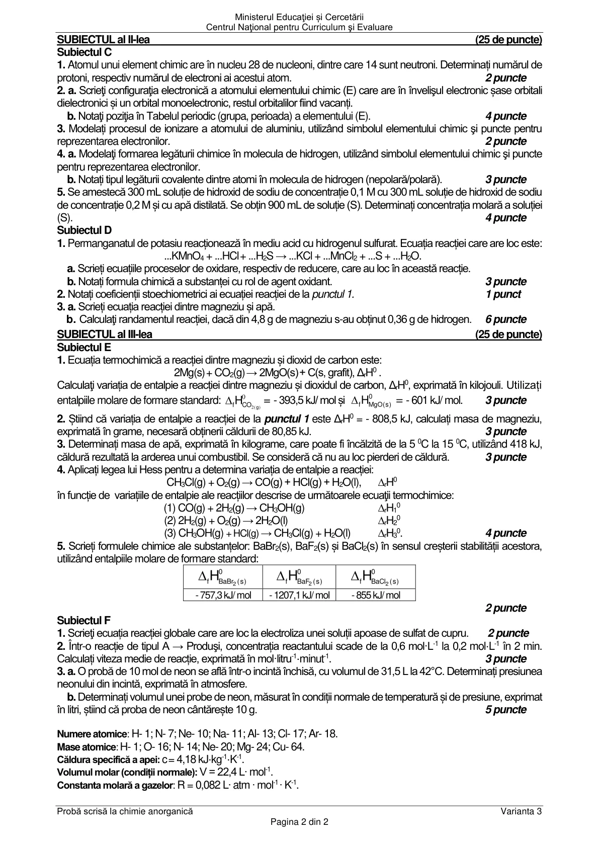 Pagina din subiect cu figura sau tabelul itemului