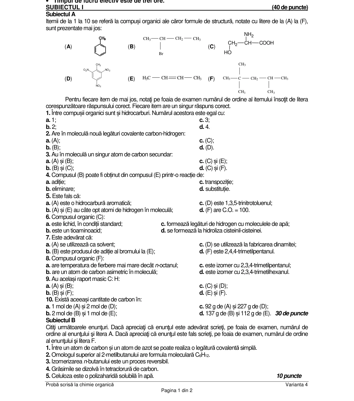 Pagina din subiect cu figura sau tabelul itemului