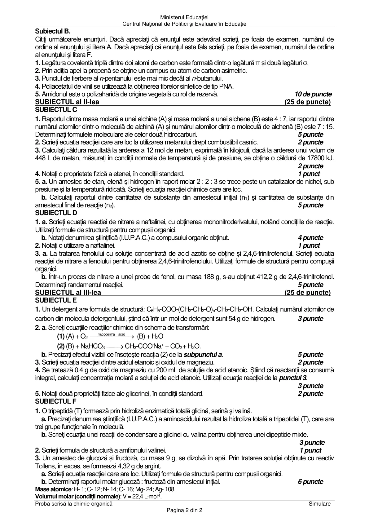 Pagina din subiect cu figura sau tabelul itemului