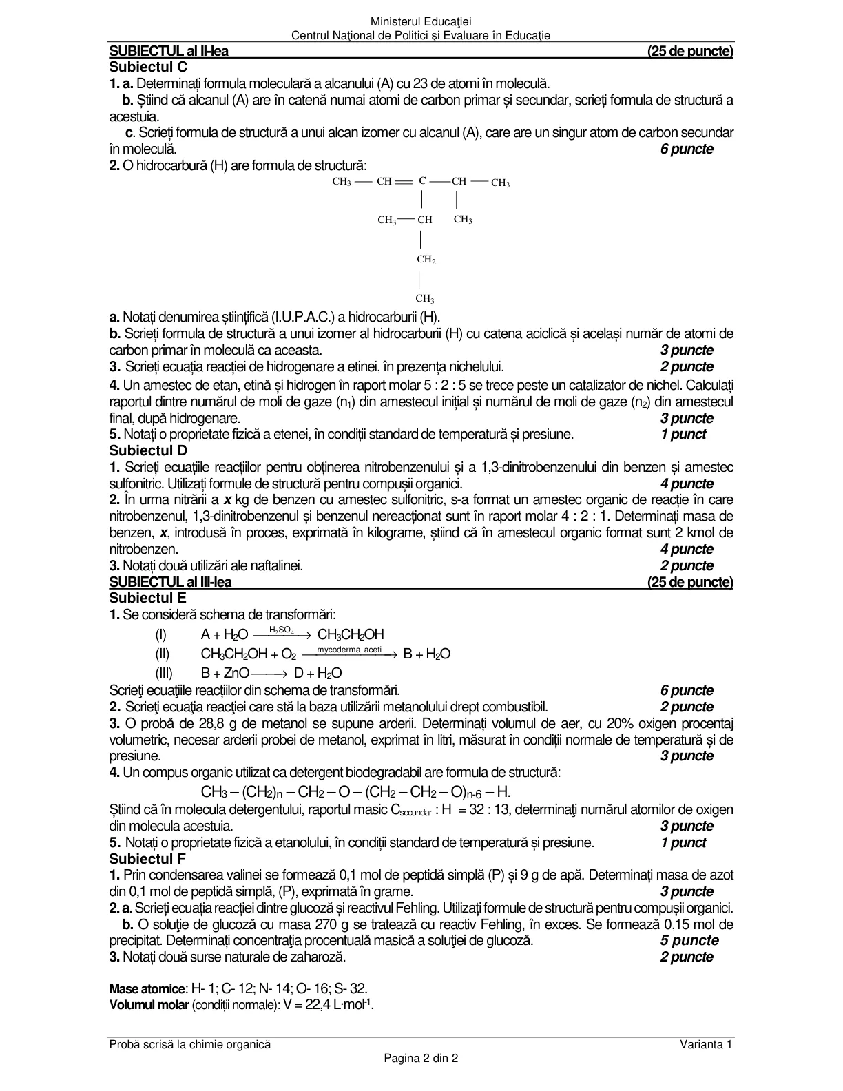 Pagina din subiect cu figura sau tabelul itemului