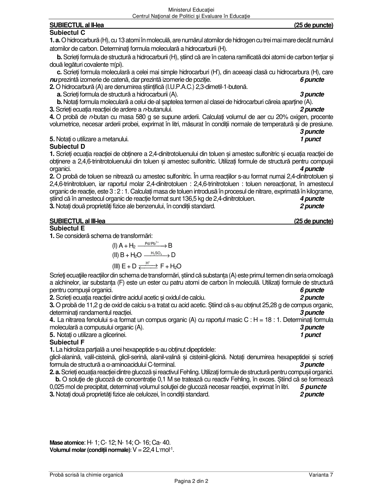 Pagina din subiect cu figura sau tabelul itemului