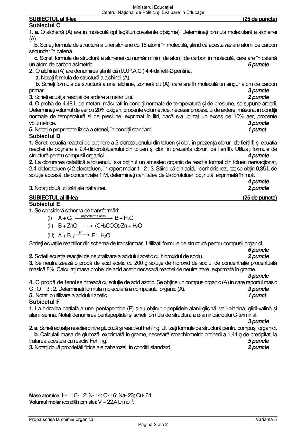 Pagina din subiect cu figura sau tabelul itemului