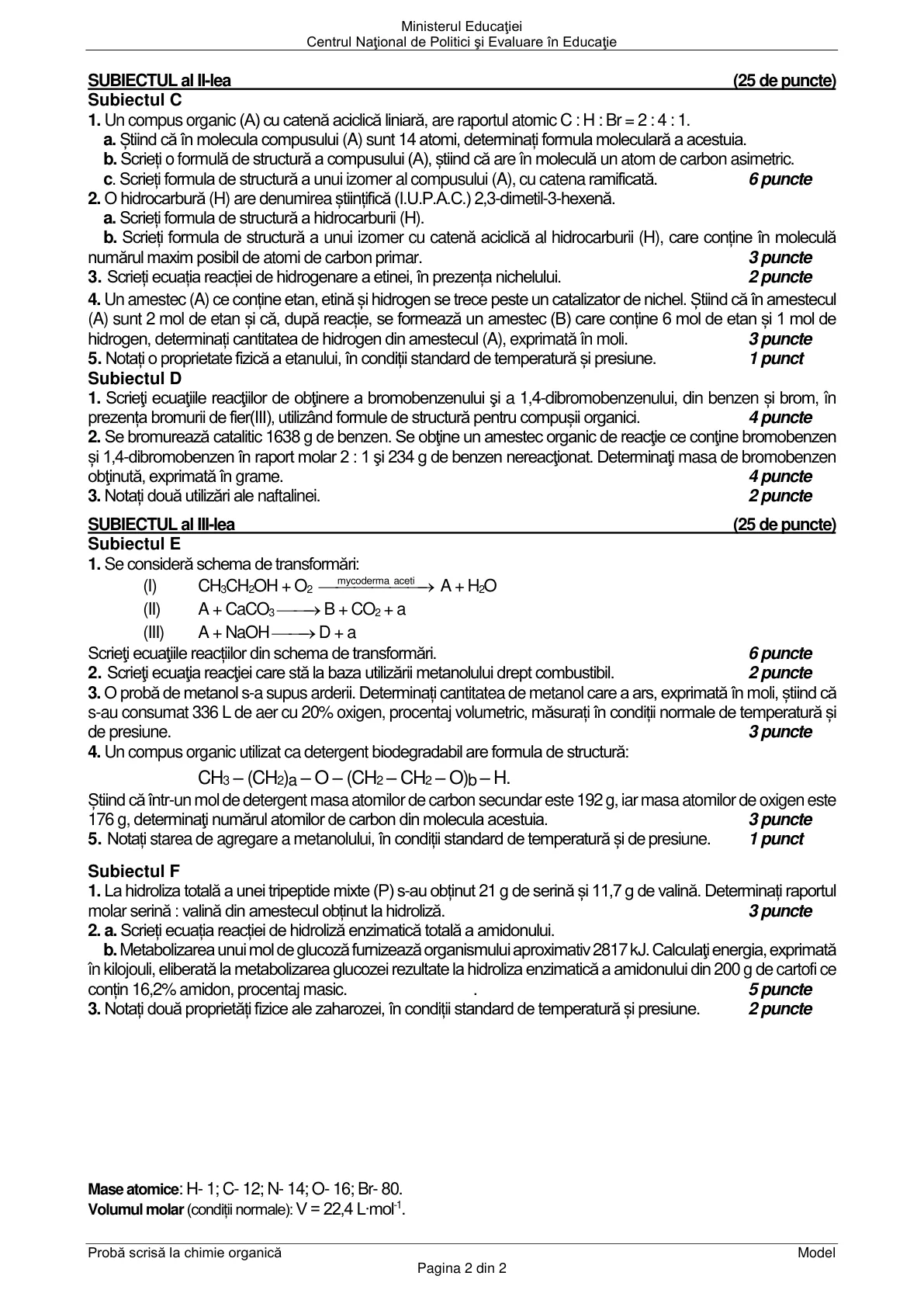 Pagina din subiect cu figura sau tabelul itemului