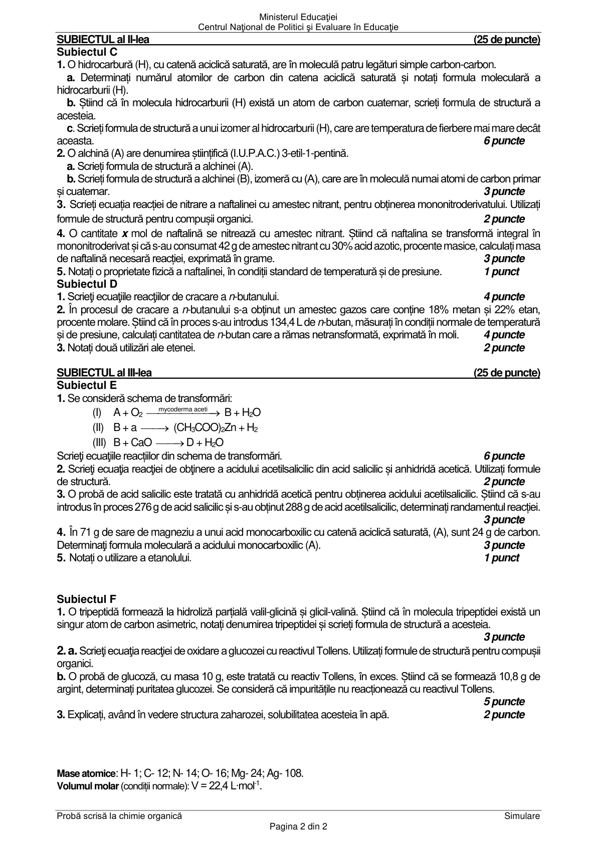 Pagina din subiect cu figura sau tabelul itemului