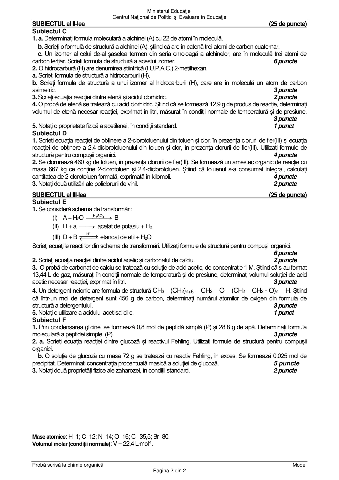 Pagina din subiect cu figura sau tabelul itemului