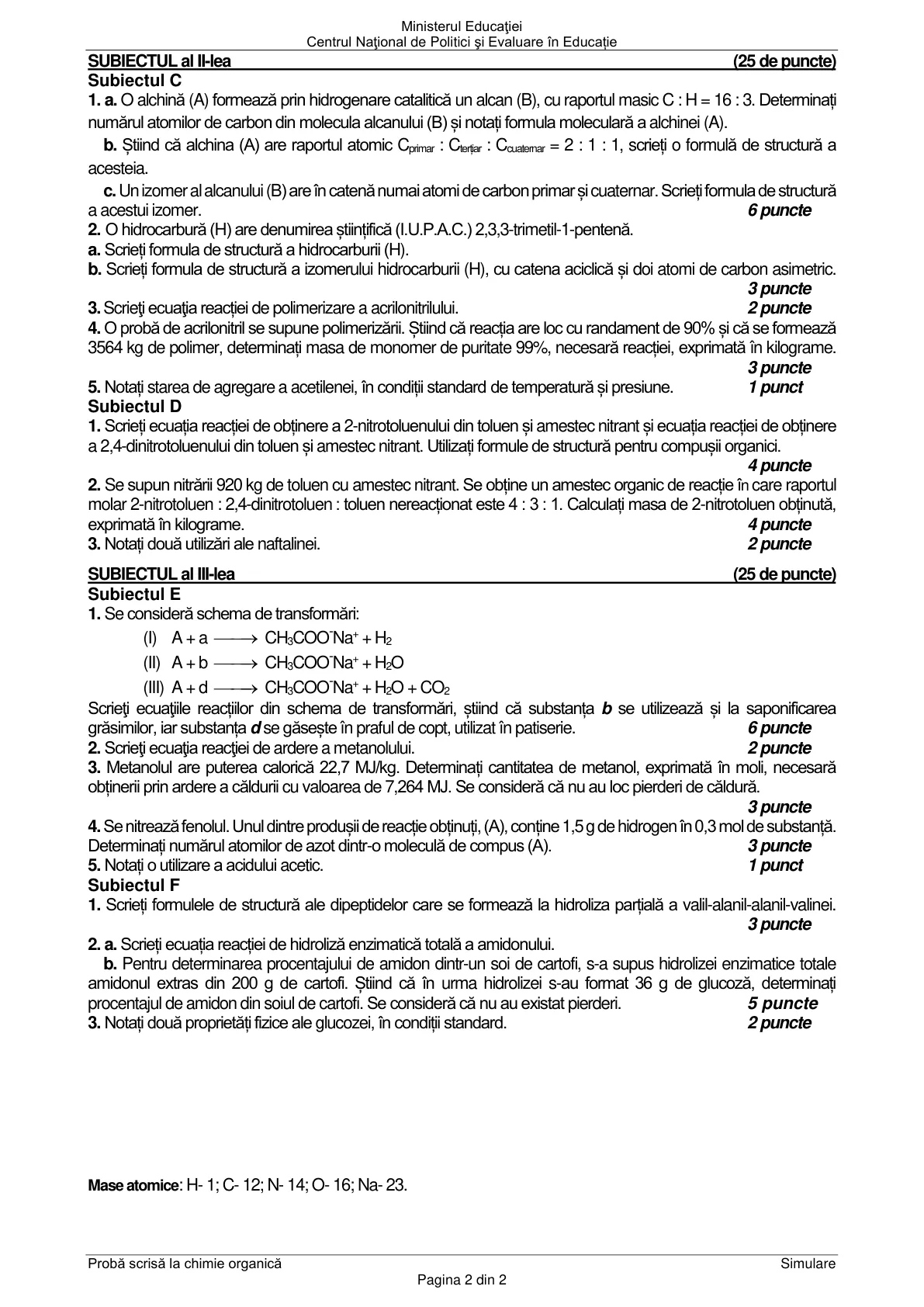 Pagina din subiect cu figura sau tabelul itemului