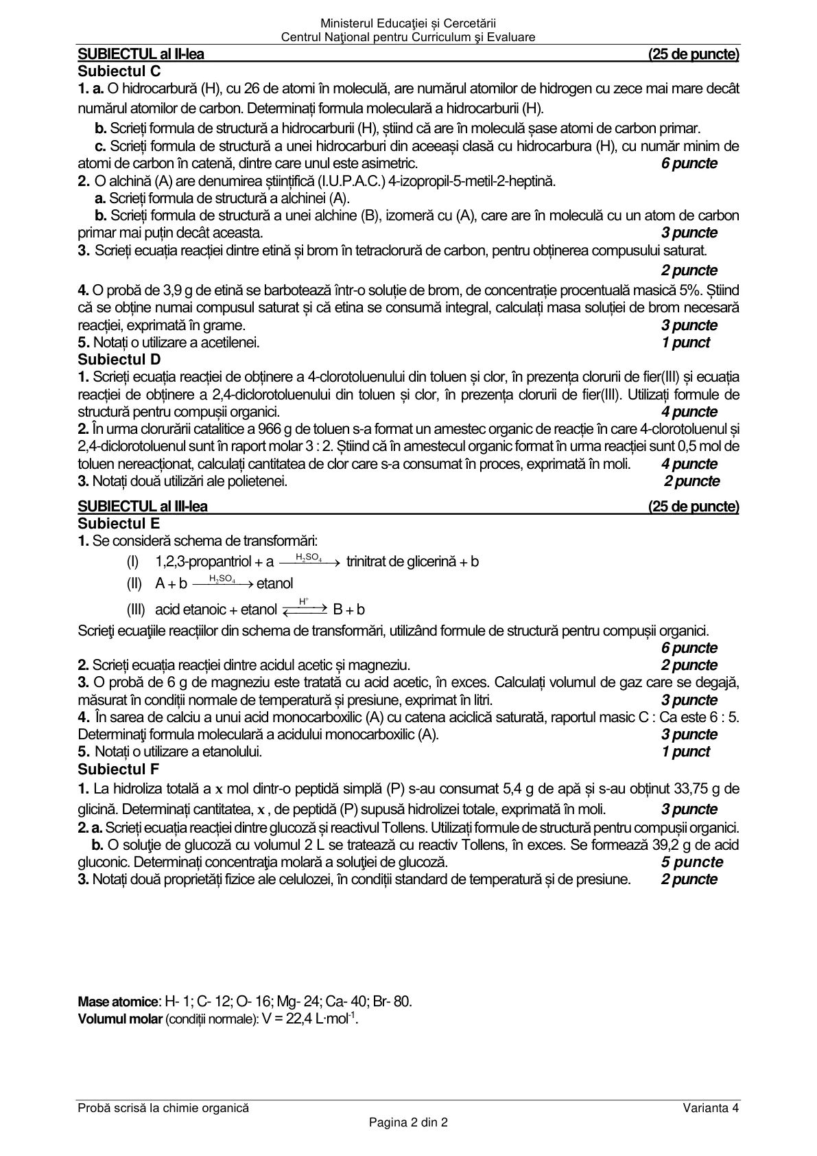 Pagina din subiect cu figura sau tabelul itemului