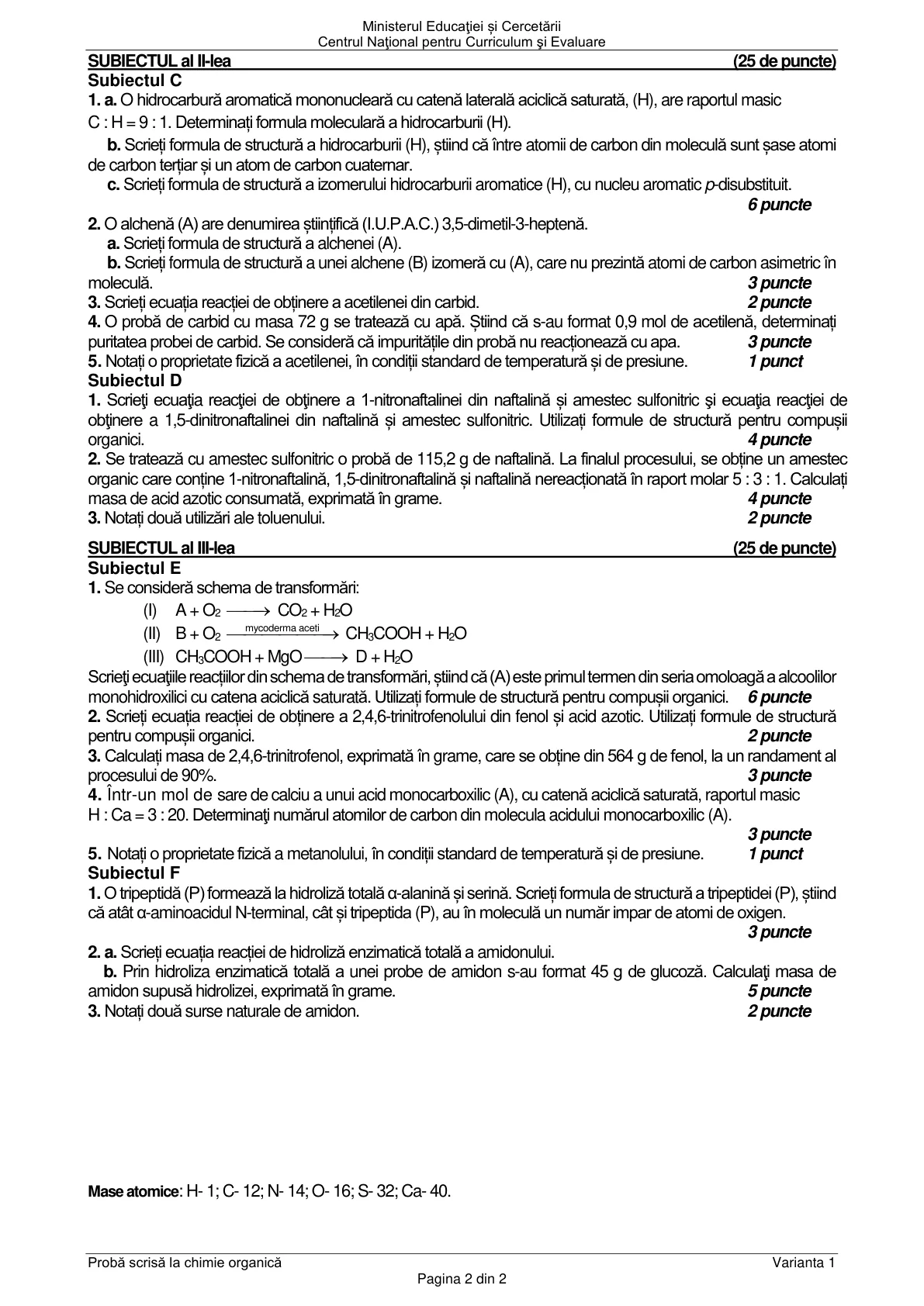 Pagina din subiect cu figura sau tabelul itemului