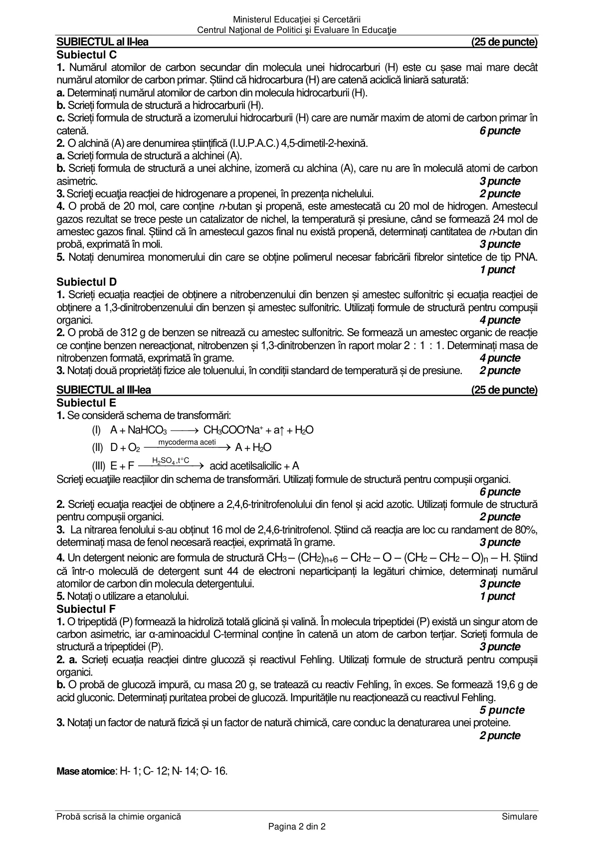 Pagina din subiect cu figura sau tabelul itemului