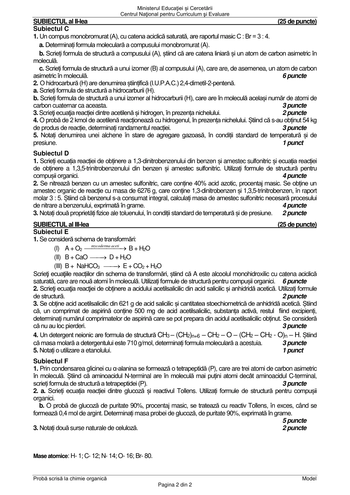 Pagina din subiect cu figura sau tabelul itemului