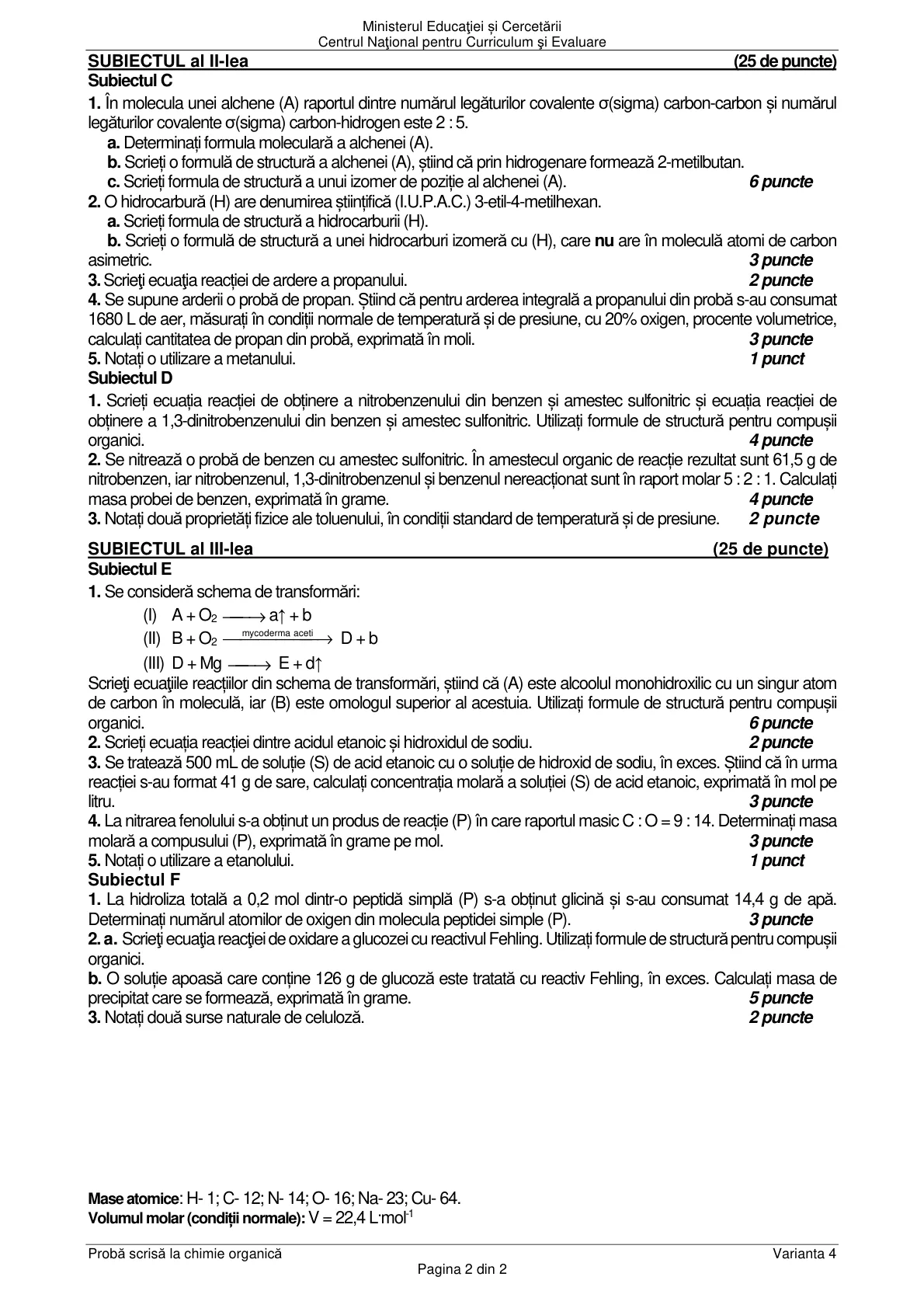 Pagina din subiect cu figura sau tabelul itemului