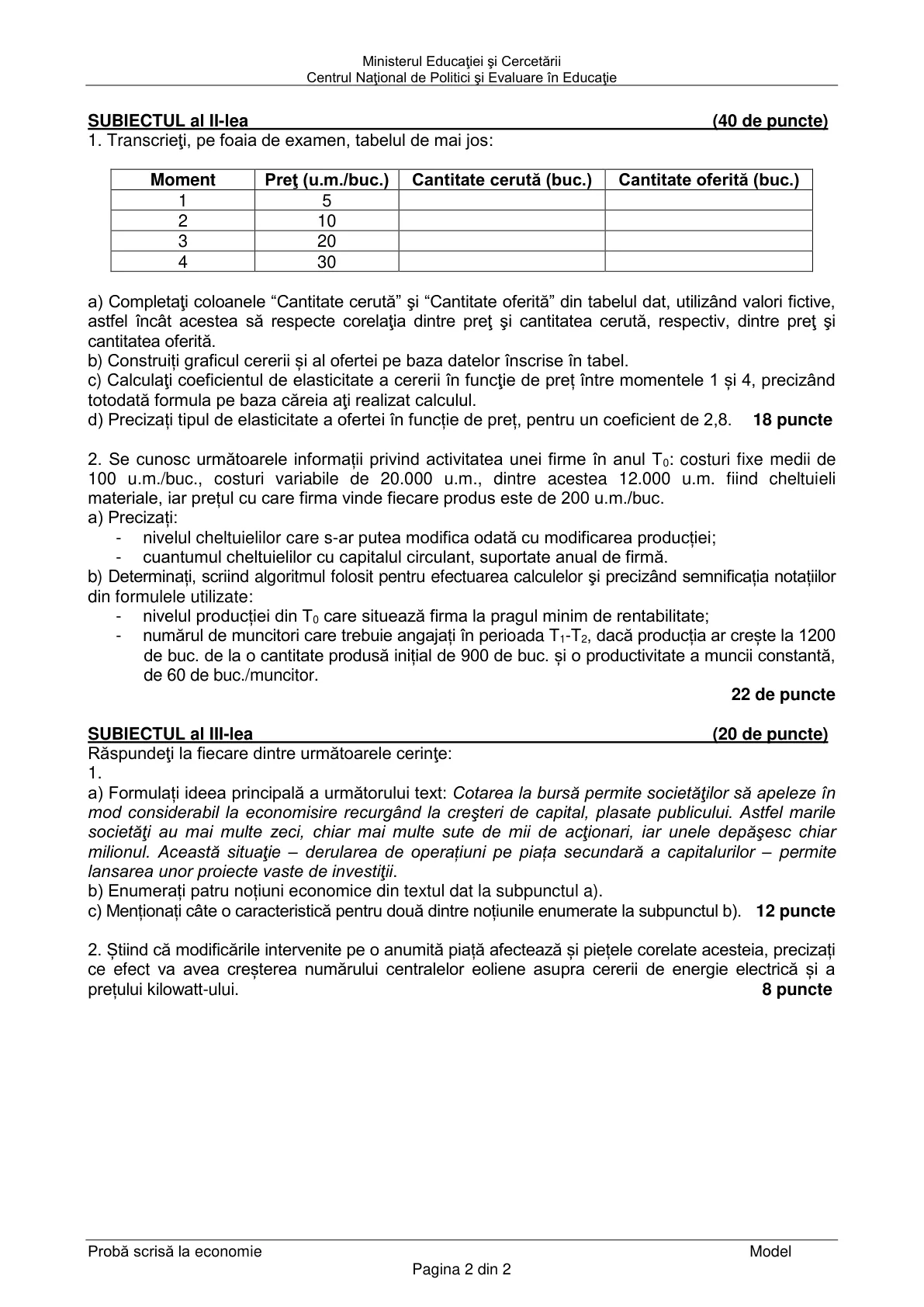 Pagina din subiect cu figura sau tabelul itemului