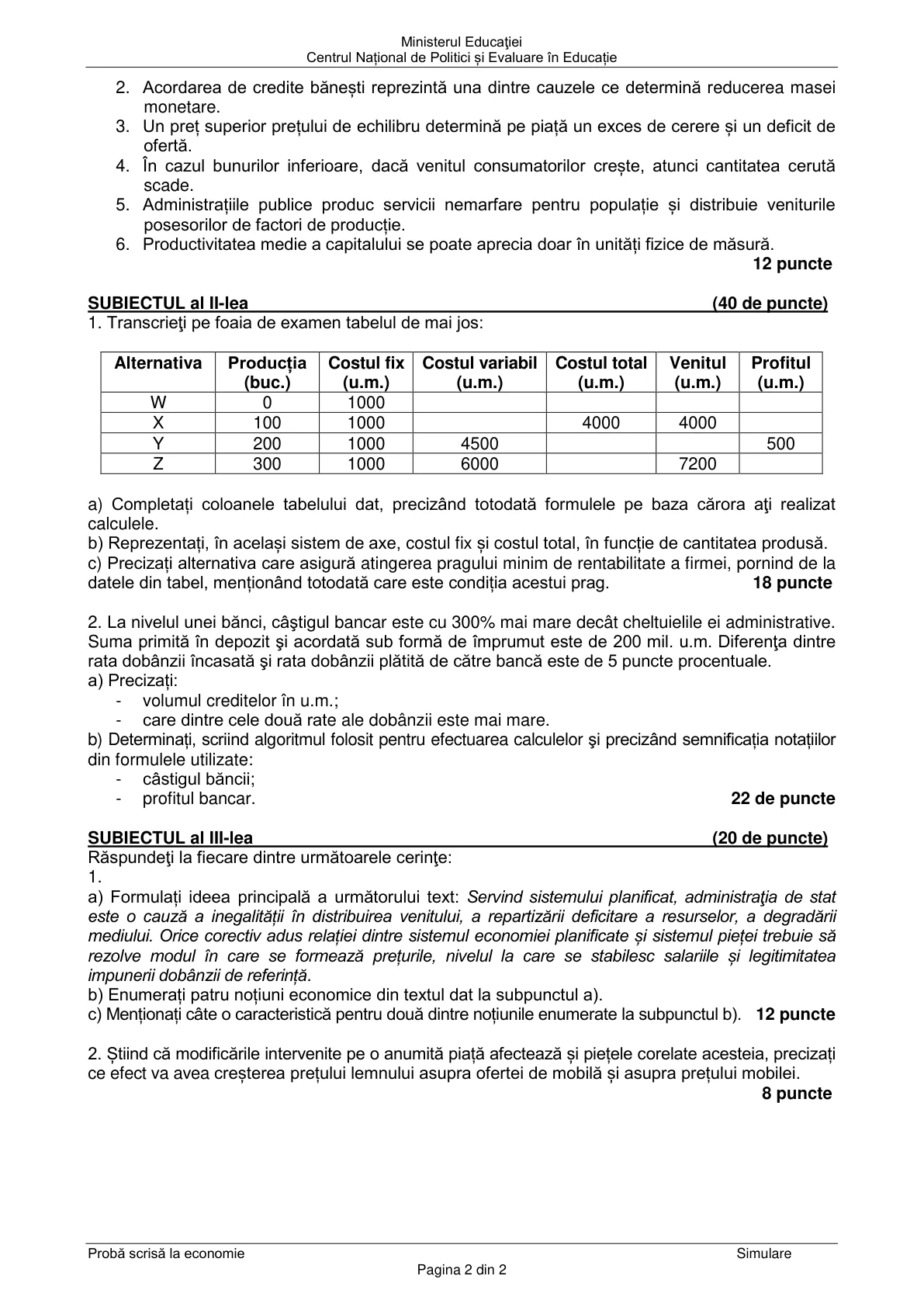Pagina din subiect cu figura sau tabelul itemului