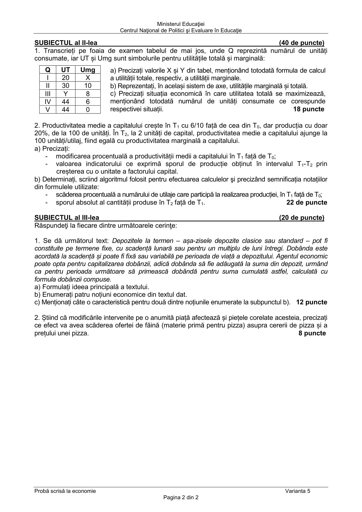 Pagina din subiect cu figura sau tabelul itemului