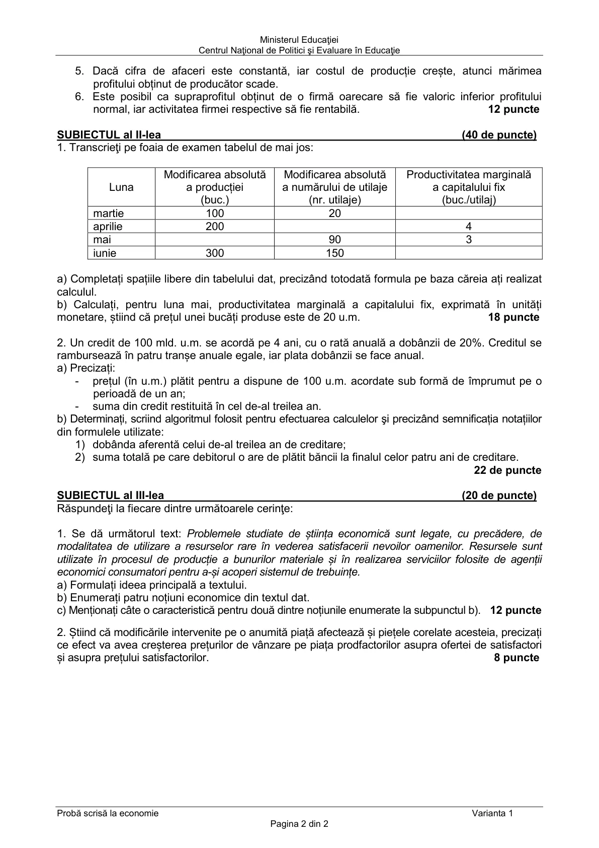Pagina din subiect cu figura sau tabelul itemului