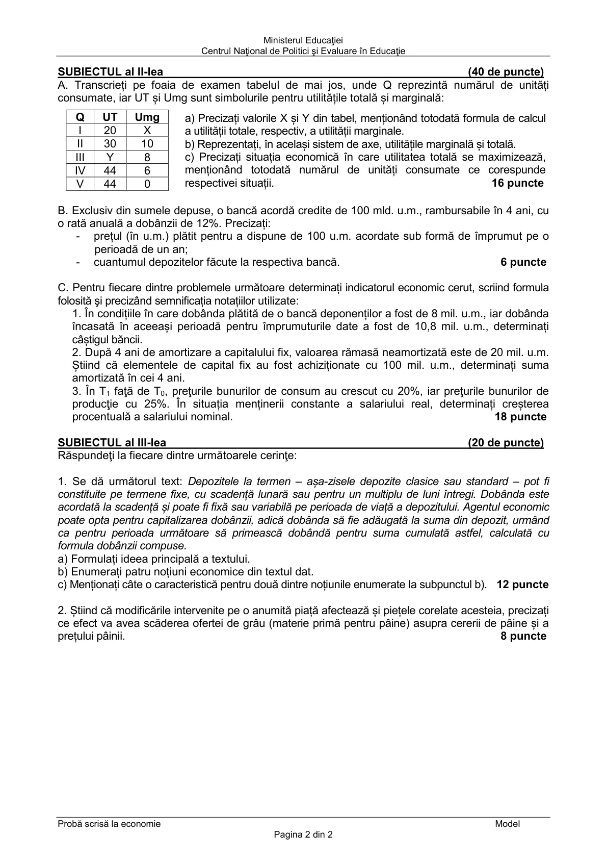 Pagina din subiect cu figura sau tabelul itemului