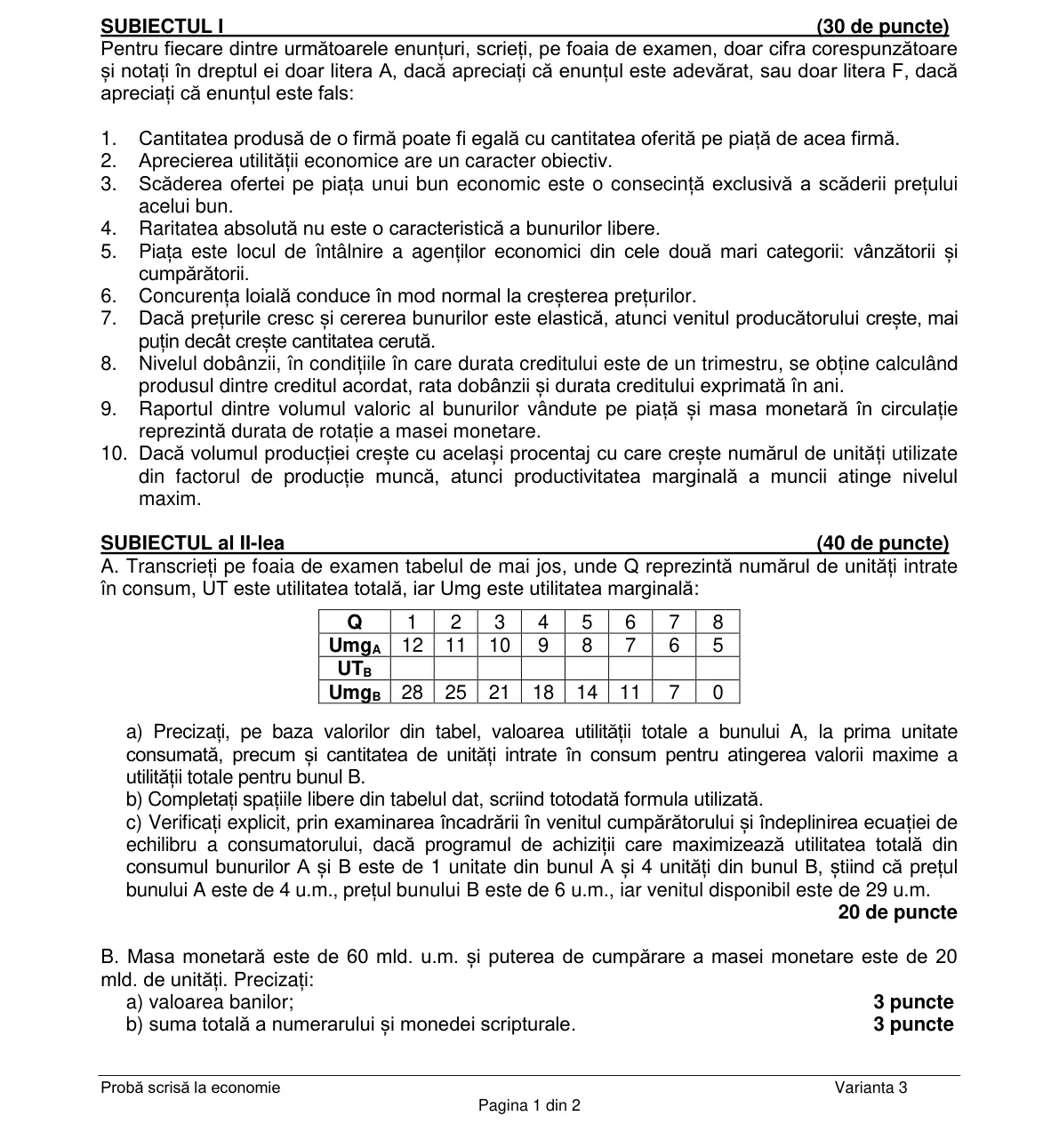 Pagina din subiect cu figura sau tabelul itemului