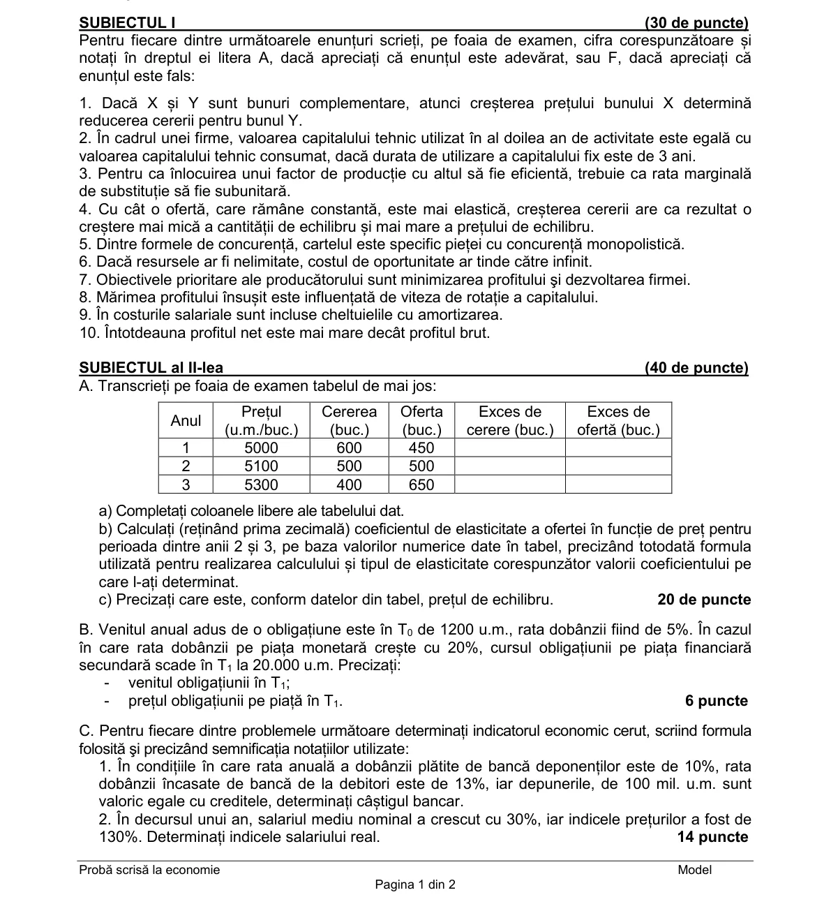 Pagina din subiect cu figura sau tabelul itemului