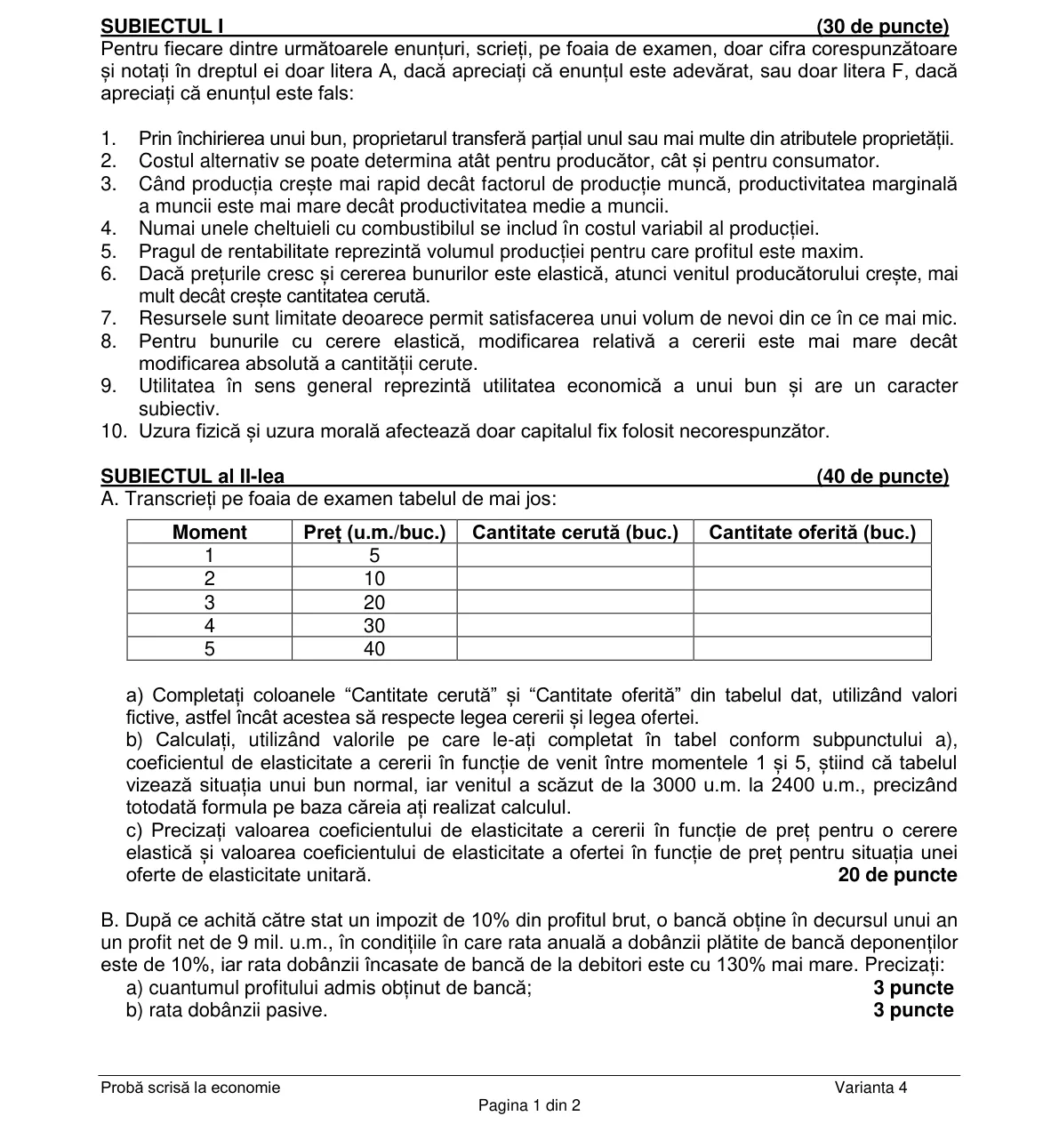 Pagina din subiect cu figura sau tabelul itemului