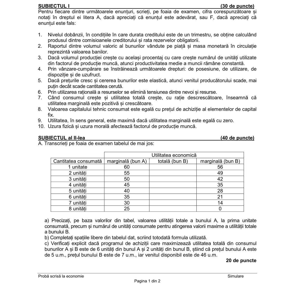 Pagina din subiect cu figura sau tabelul itemului