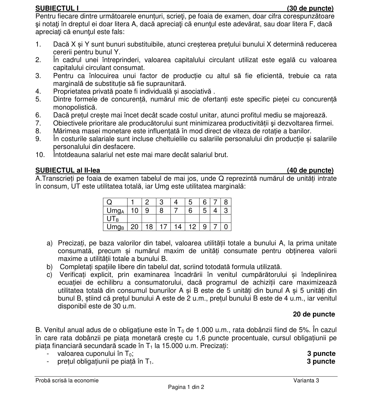 Pagina din subiect cu figura sau tabelul itemului