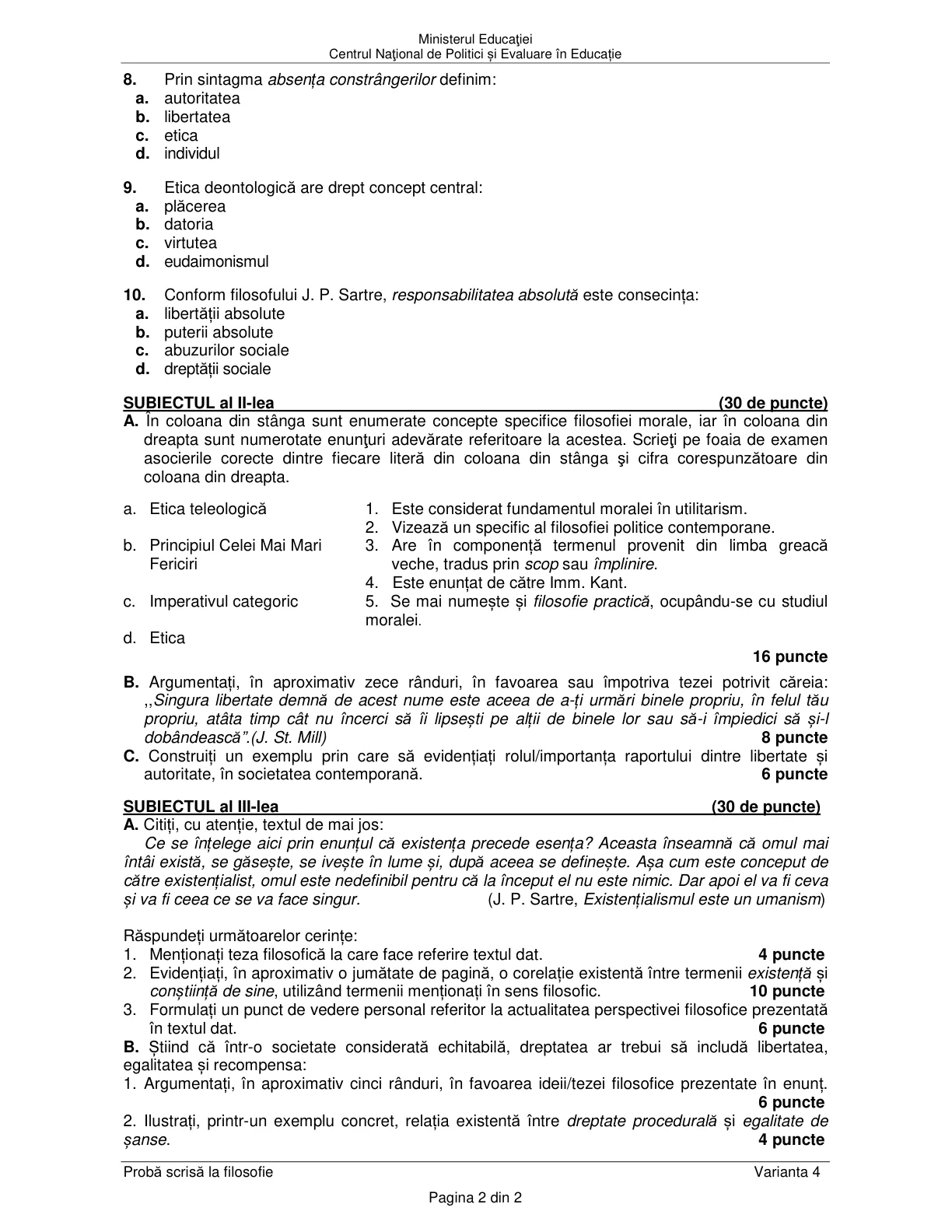 Pagina din subiect cu figura sau tabelul itemului