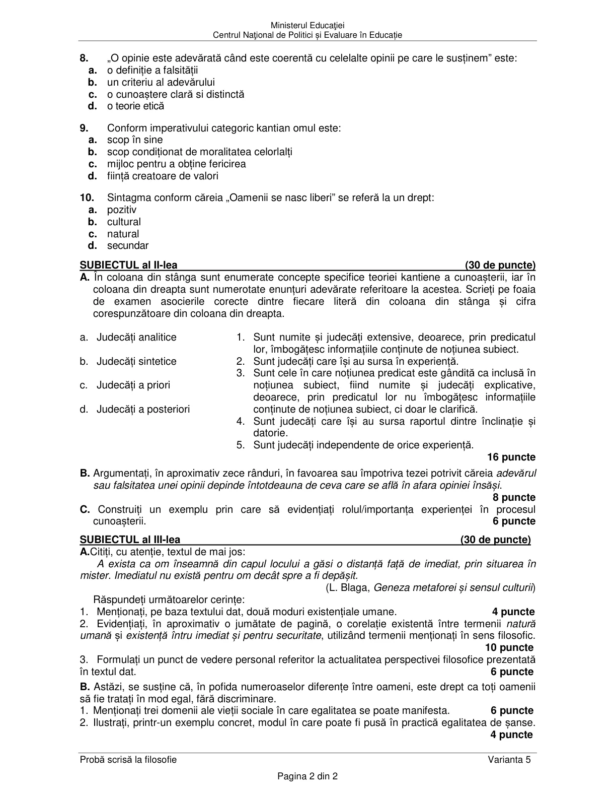 Pagina din subiect cu figura sau tabelul itemului