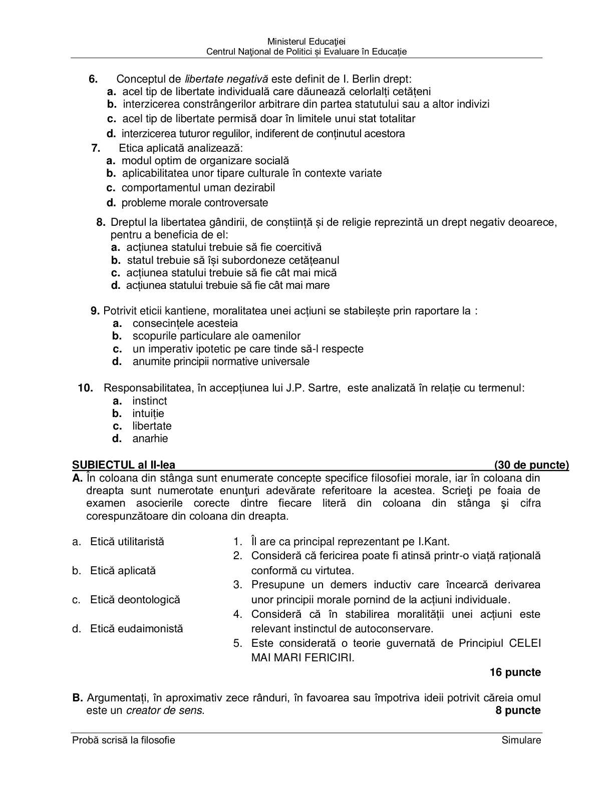Pagina din subiect cu figura sau tabelul itemului