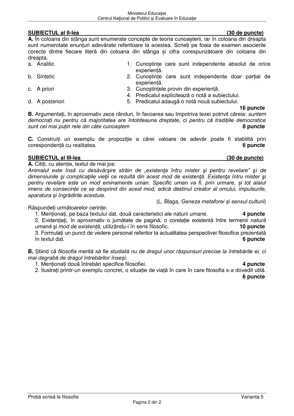 Pagina din subiect cu figura sau tabelul itemului