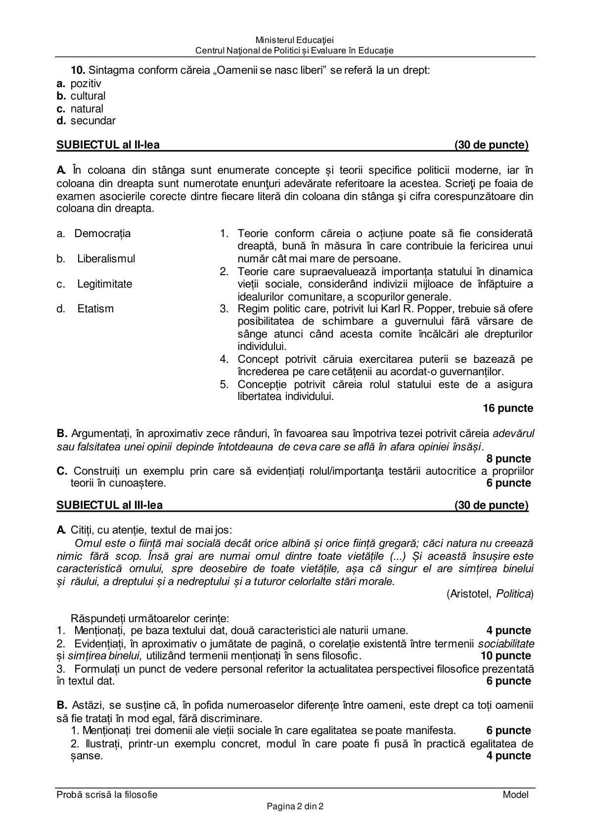 Pagina din subiect cu figura sau tabelul itemului