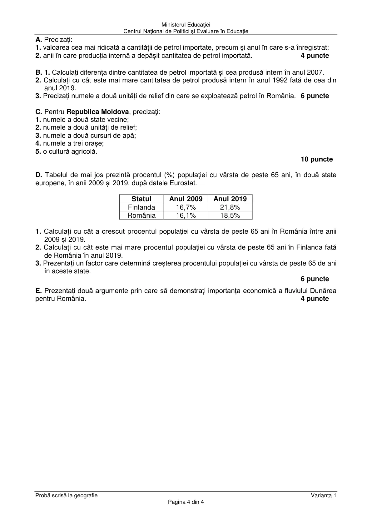 Pagina din subiect cu figura sau tabelul itemului