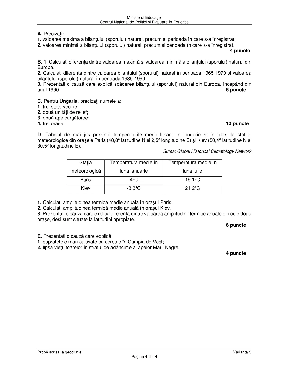 Pagina din subiect cu figura sau tabelul itemului