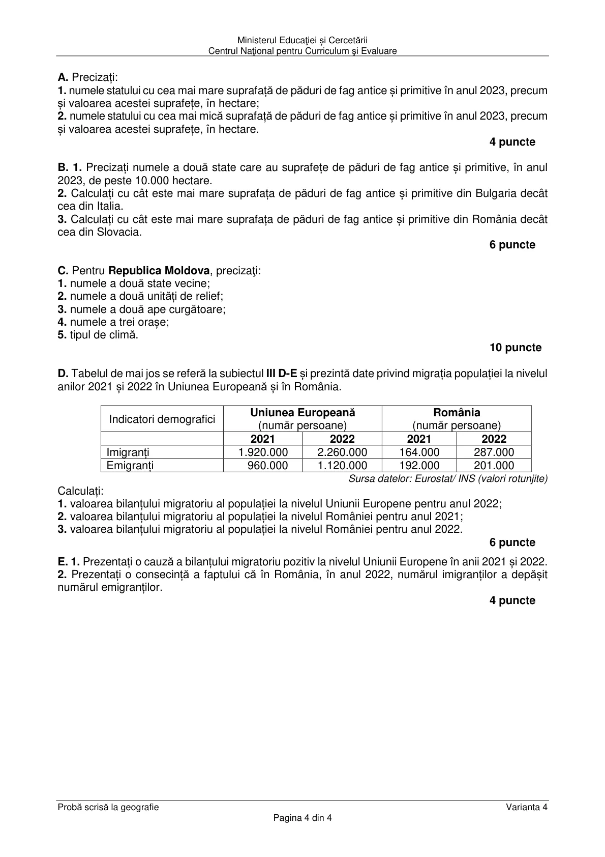 Pagina din subiect cu figura sau tabelul itemului
