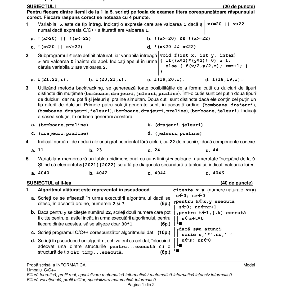 Pagina din subiect cu figura sau tabelul itemului