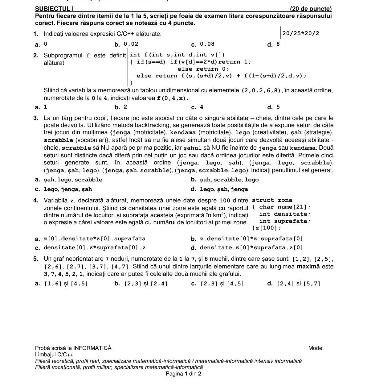 Pagina din subiect cu figura sau tabelul itemului