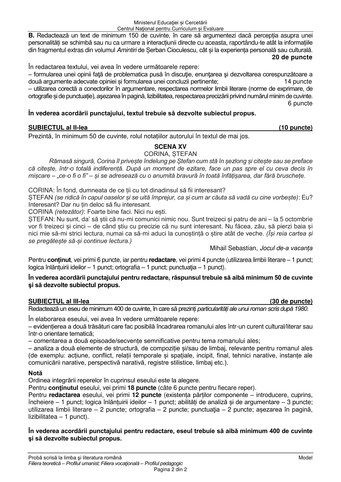 Pagina din subiect cu figura sau tabelul itemului