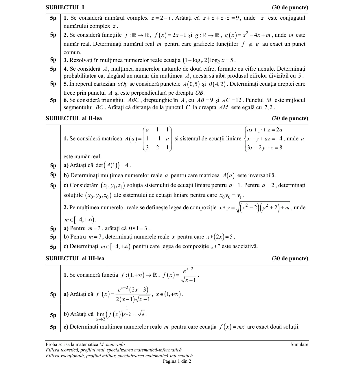 Pagina din subiect cu figura sau tabelul itemului