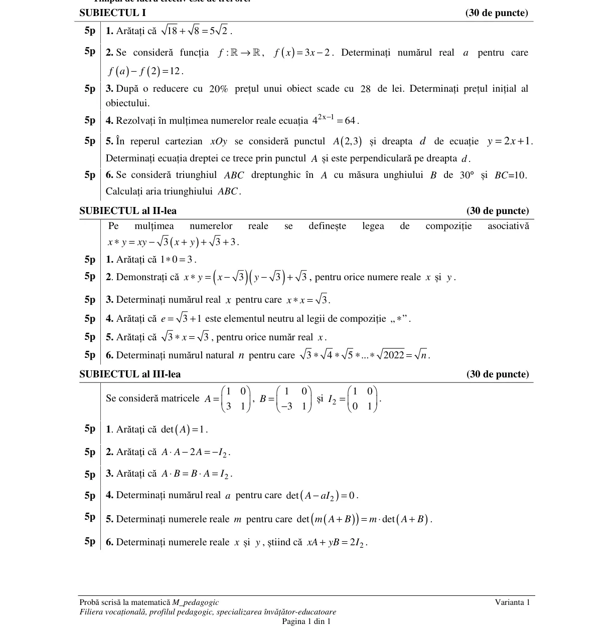 Pagina din subiect cu figura sau tabelul itemului