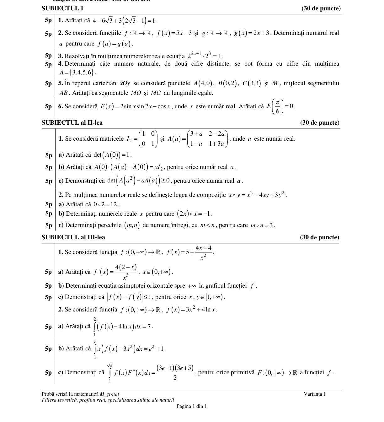 Pagina din subiect cu figura sau tabelul itemului