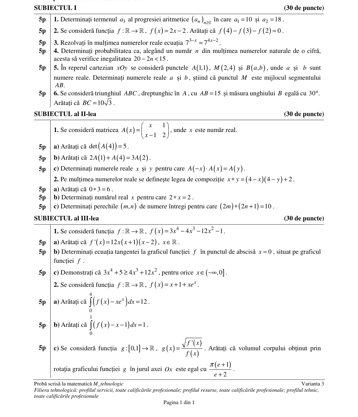 Pagina din subiect cu figura sau tabelul itemului