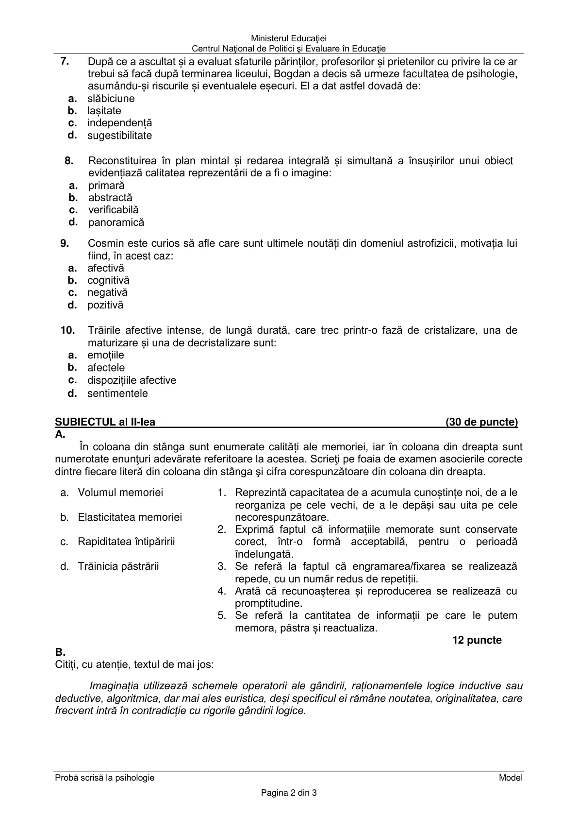 Pagina din subiect cu figura sau tabelul itemului