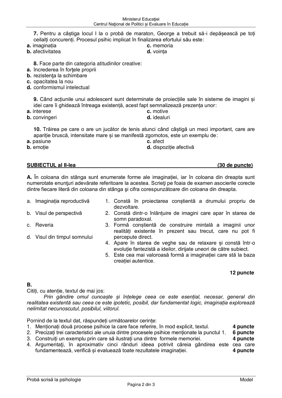 Pagina din subiect cu figura sau tabelul itemului