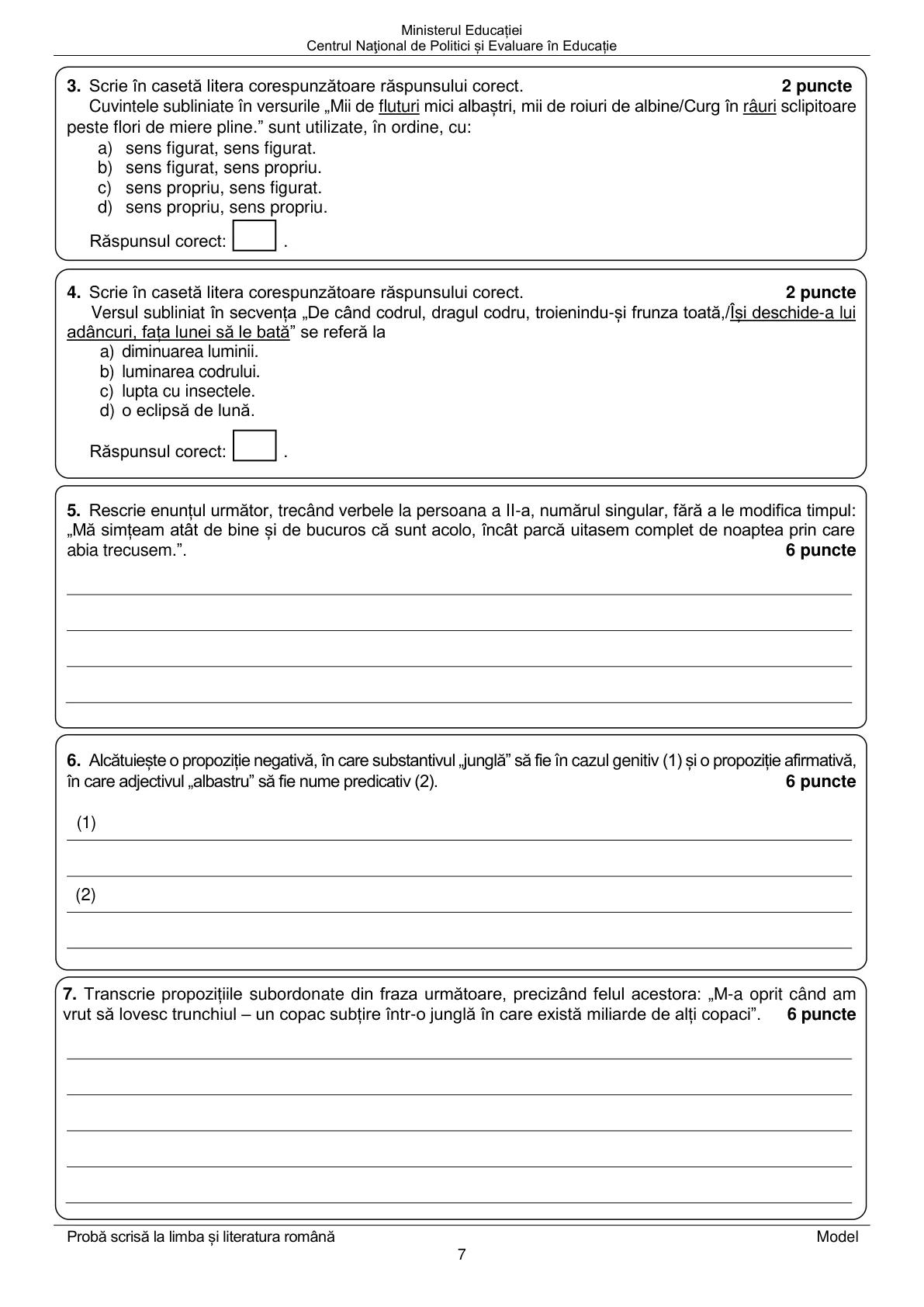 Pagina din subiect cu figura sau tabelul itemului