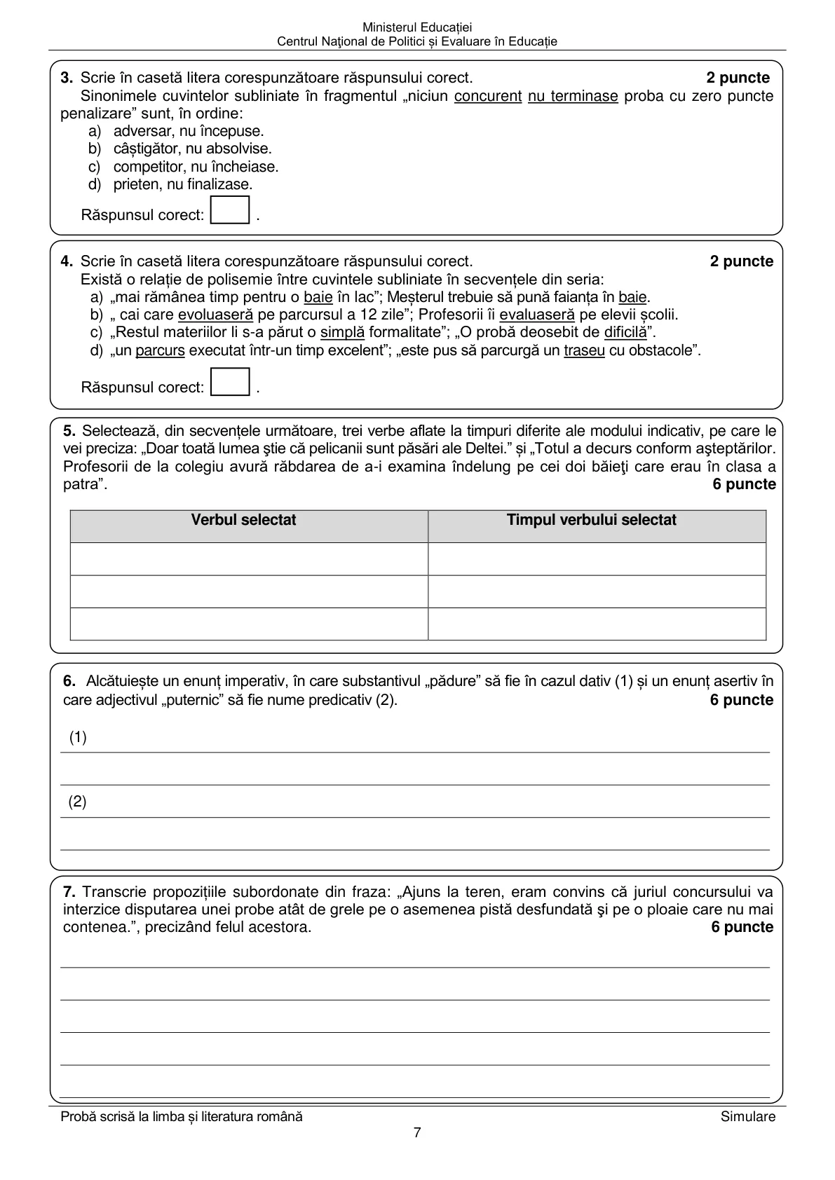 Pagina din subiect cu figura sau tabelul itemului